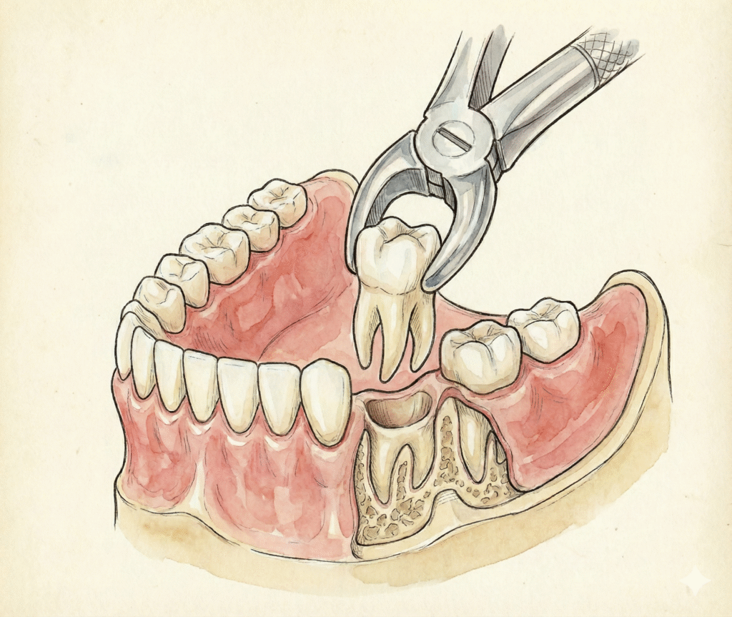 AI visualization created Tooth Extraction using Canva and Gemini