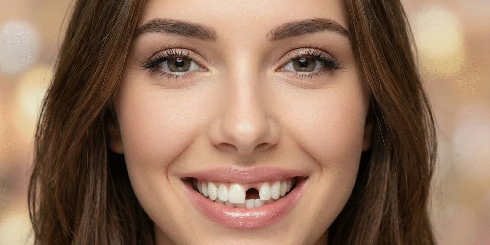 AI visualization created Woman with Missing Tooth using Canva and Gemini